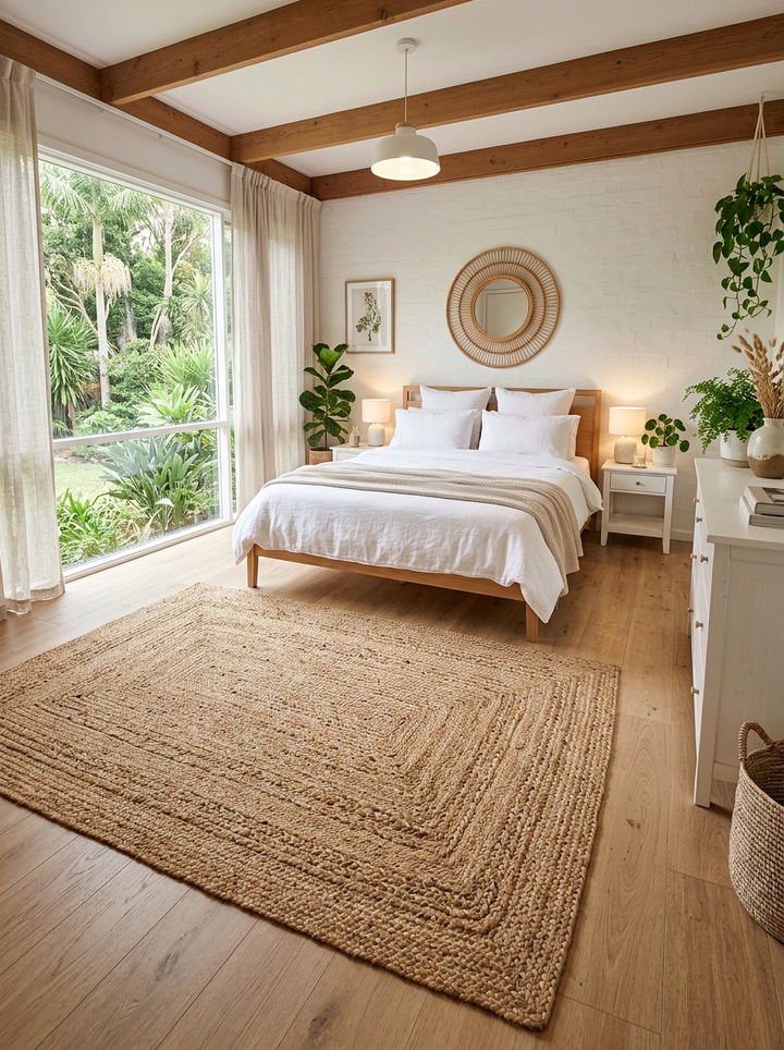 Natural Jute Rug - 30 spa bedroom ideas