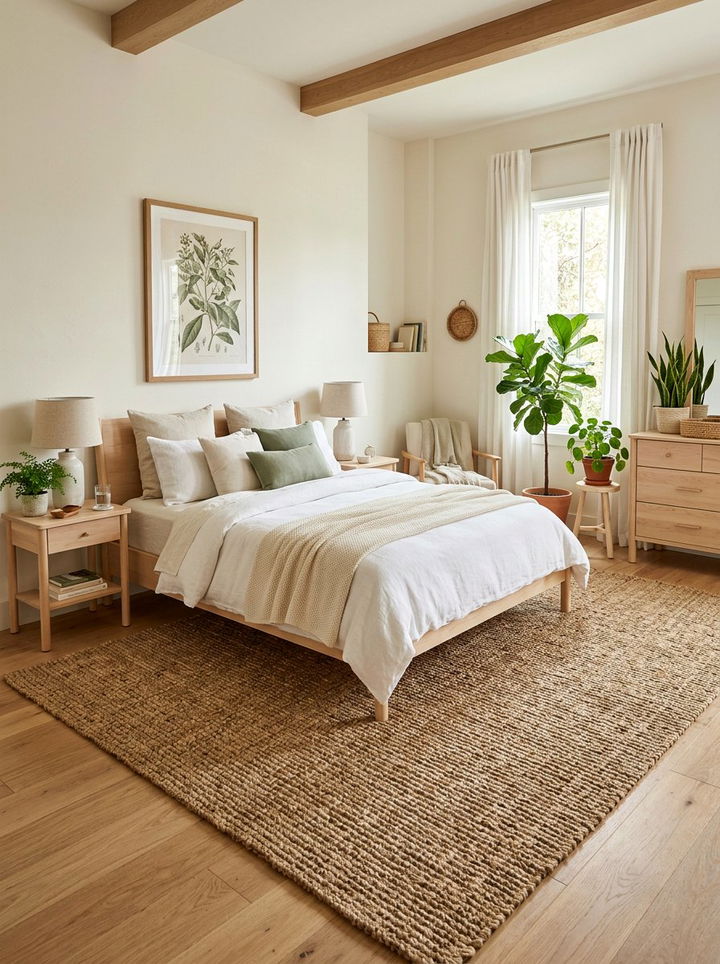 Natural Jute Rugs - 30 Mediterranean bedroom ideas