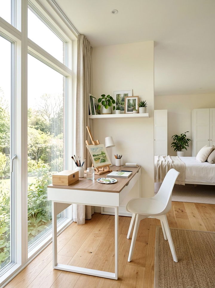 Natural Light Hobby Station - 30 bedroom craft corner ideas