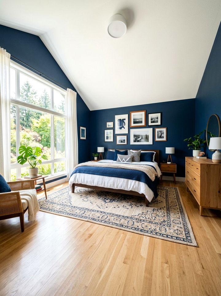 Natural Light Navy Blue Bedroom - 30 scandinavian navy bedroom ideas