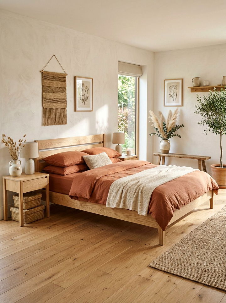 Natural Oak Low Bed - 30 bedroom low profile beds