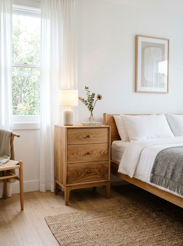 Natural Oak Tall Nightstand - 30 bedroom tall nightstands