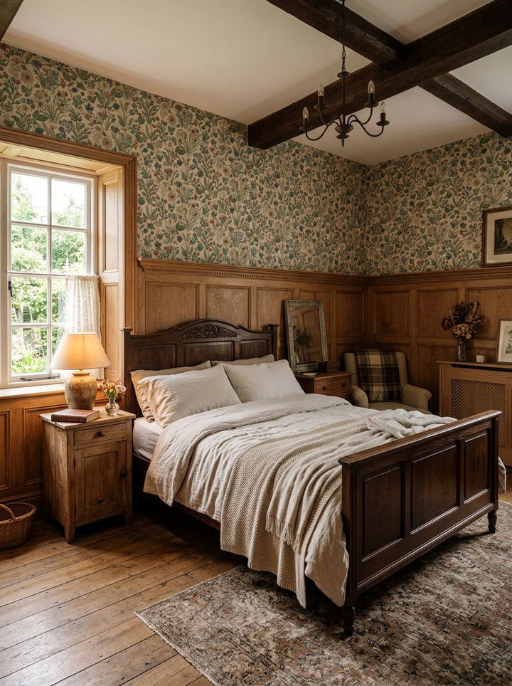 Natural Oak Wainscoting - 30 bedroom paneling ideas