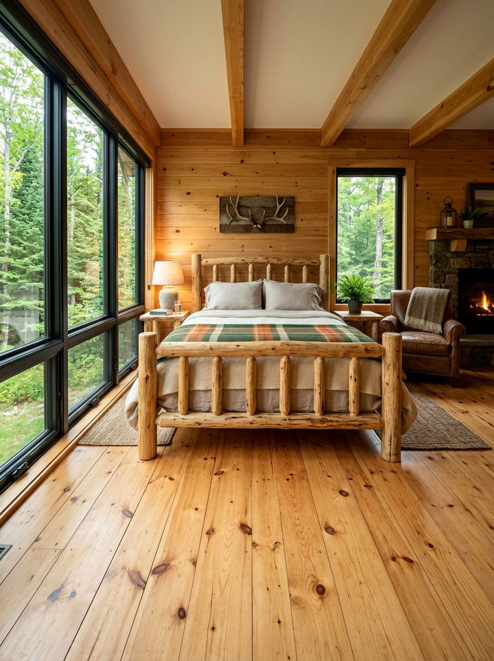 Natural Pine Floor - 30 bedroom hardwood floors