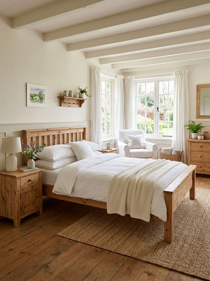 Natural Pine White Bedroom - 30 white and wood bedroom color combo