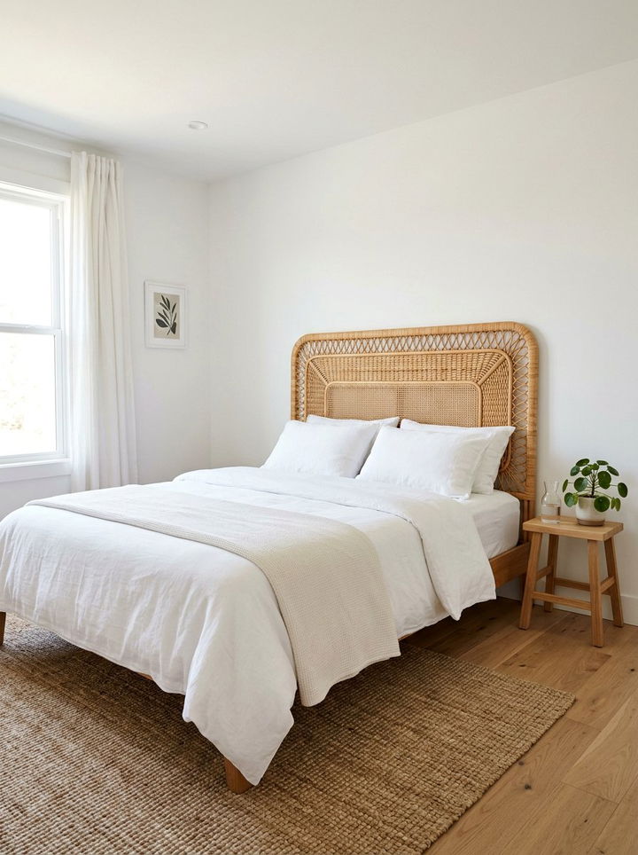 Natural Rattan Headboard - 30 bedroom rattan headboards