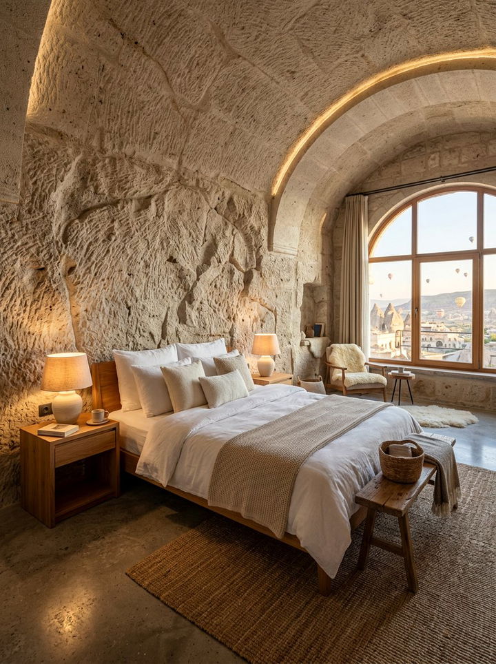 Natural Stone Wall - 30 Turkish bedroom ideas