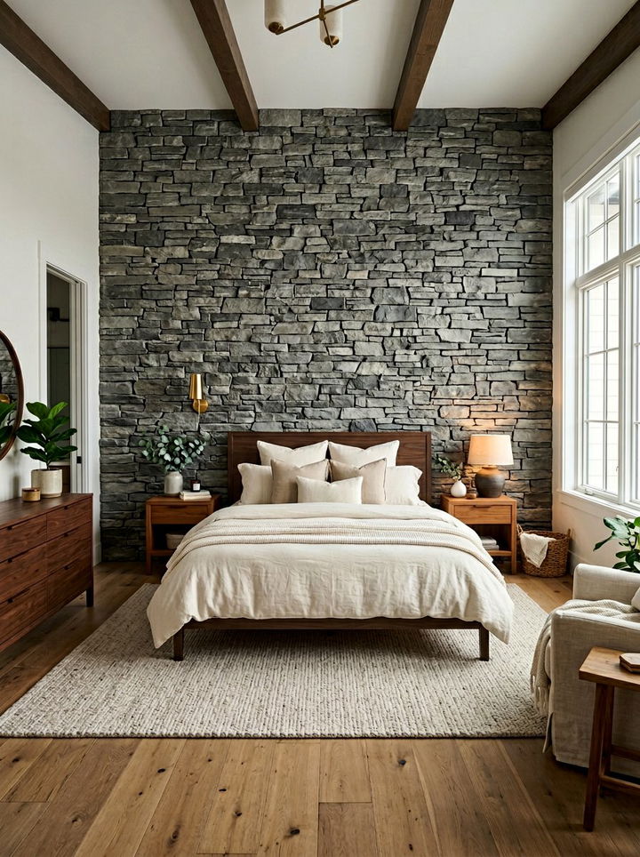 Natural Stone Wall Bedroom - 30 Southwestern bedroom ideas