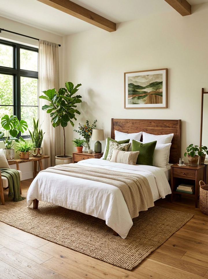Natural Wood And Moss Green - 30 moss green bedroom ideas