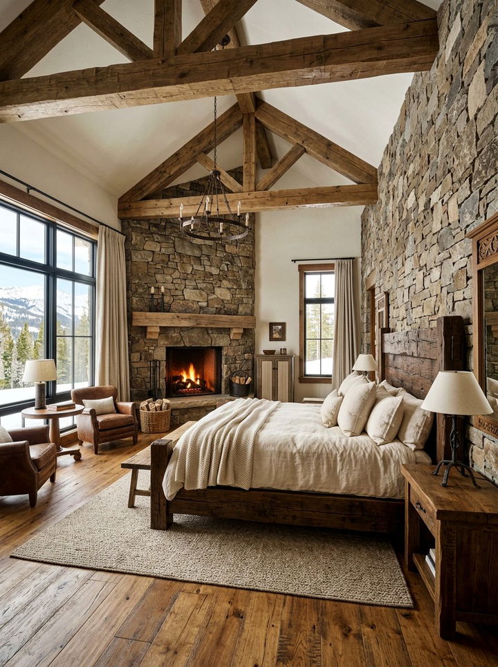 Natural Wood And Stone Bedroom - 30 unisex bedroom ideas