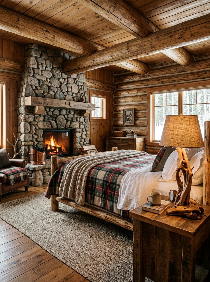 Natural Wood Base Lamp - 30 bedroom lamp ideas