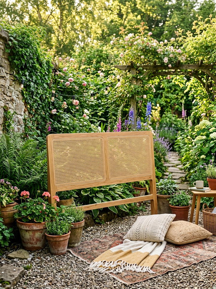 Natural Wood Cane Headboard - 30 bedroom cane headboards