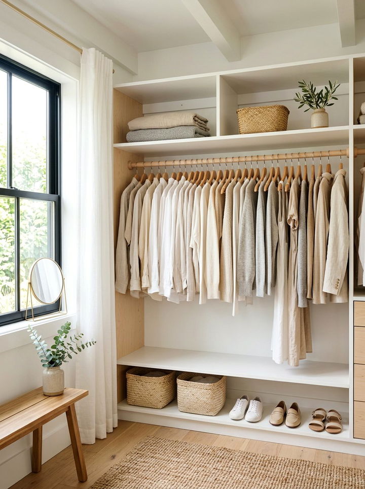 Natural Wood Closet - 30 bedroom wooden hangers