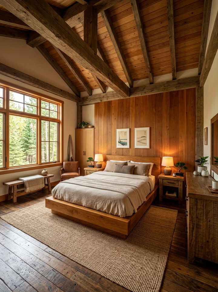 Natural Wood Tone Zen Bedroom - 30 Zen bedroom color ideas