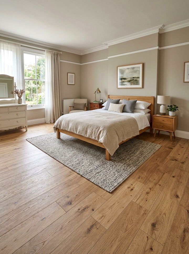 Natural oak bedroom laminate - 30 bedroom laminate flooring ideas