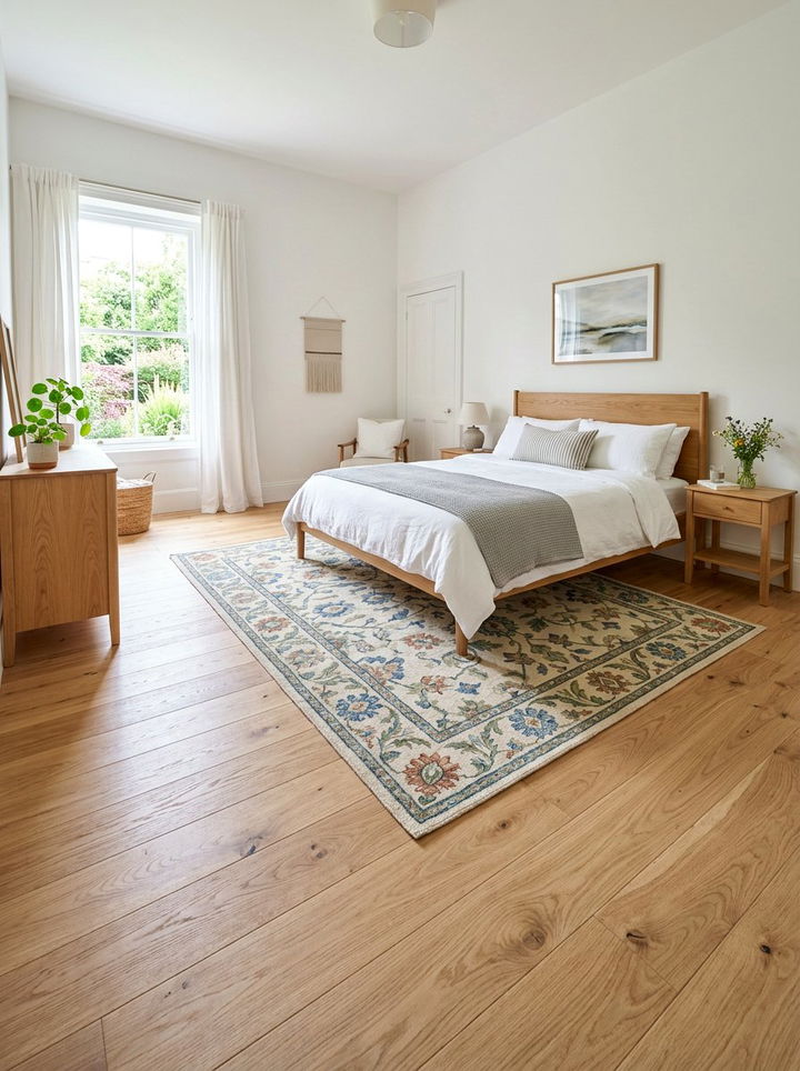 Natural wood floor - 30 cottage core bedroom ideas