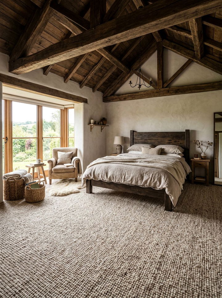 Natural wool bedroom carpet - 30 bedroom carpet ideas