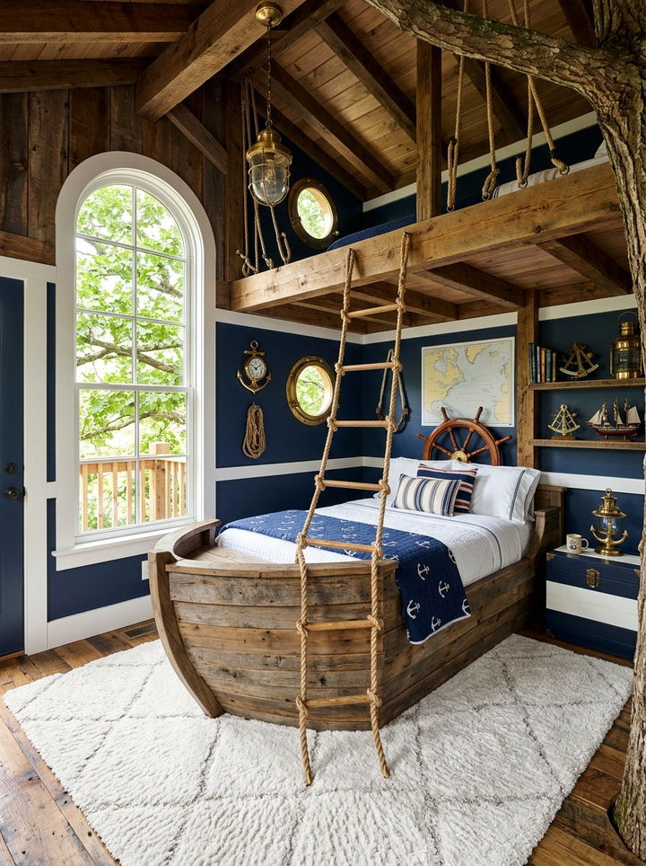 Nautical Theme Treehouse - 30 treehouse bedroom ideas