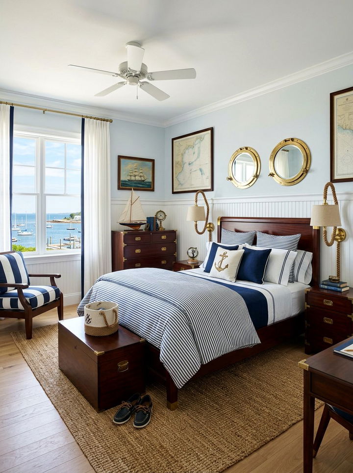 Nautical Themed Bedroom - 30 ocean blue bedroom ideas