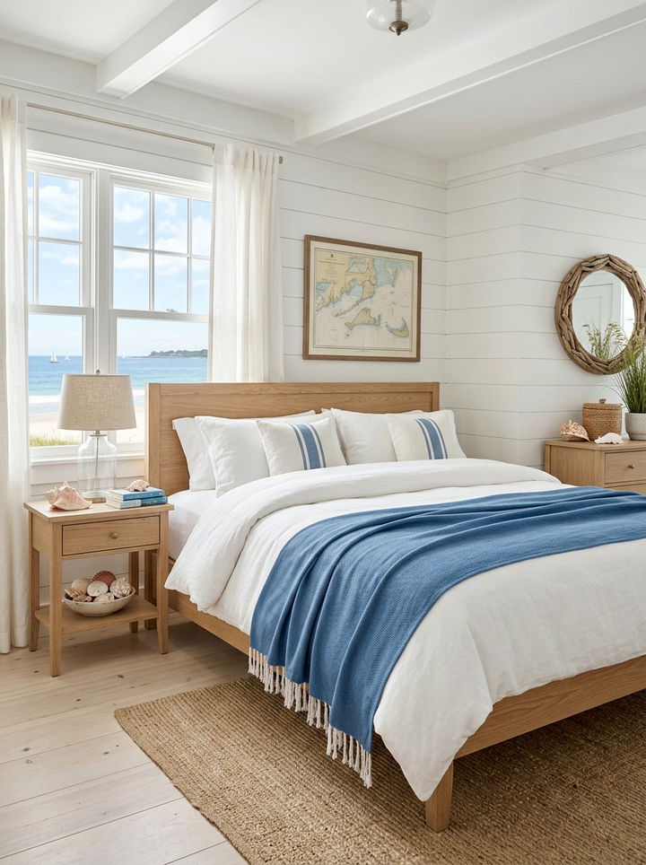 Nautical blue cotton throw - 30 bedroom cotton blankets