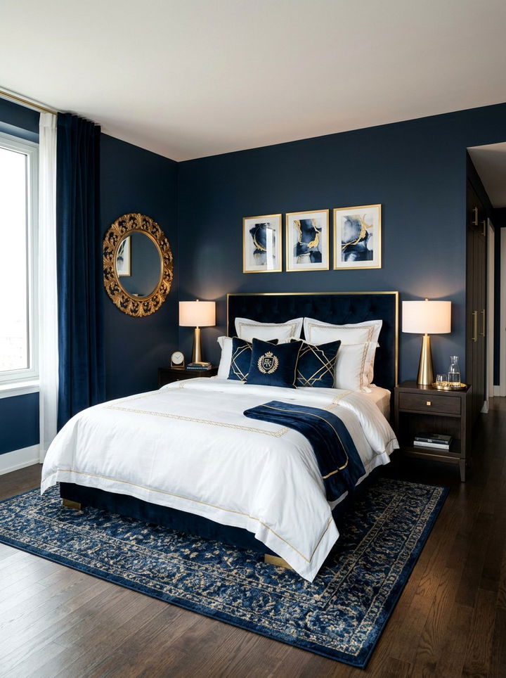 Navy And Gold Bedroom - 30 contemporary navy bedroom ideas