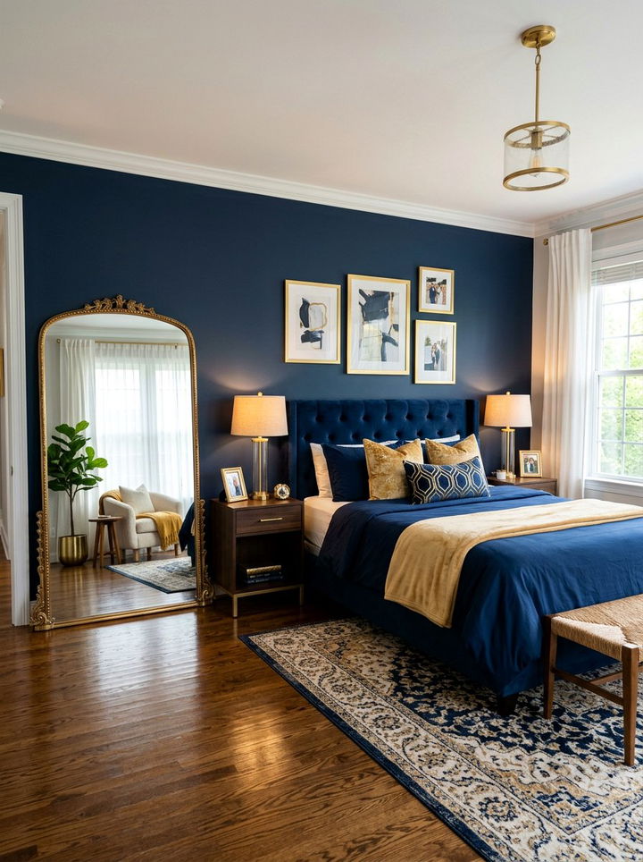 Navy And Gold Bedroom - 30 modern navy bedroom ideas