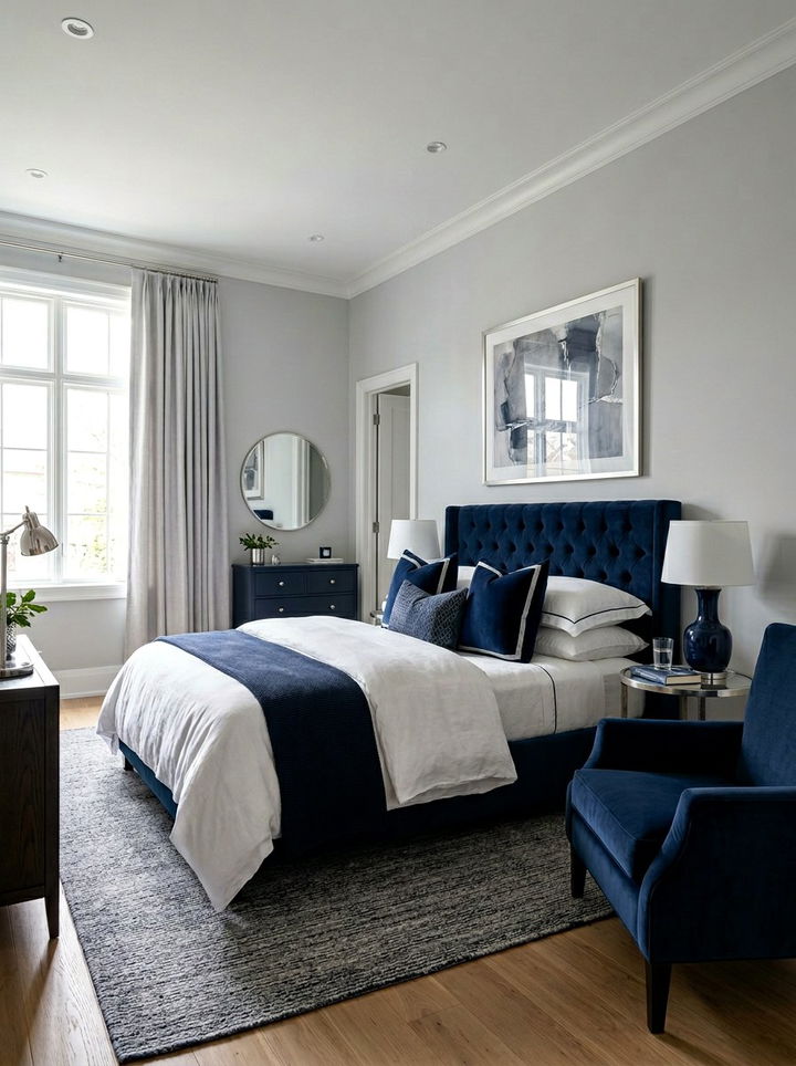 Navy And Grey Bedroom - 30 modern grey bedroom ideas