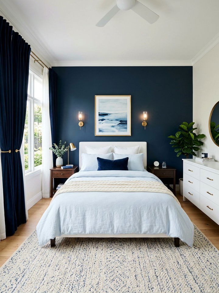 Navy And Pastel Blue - 30 pastel blue bedroom ideas