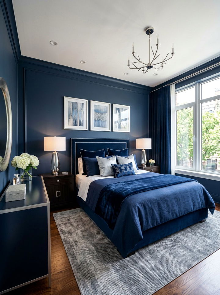 Navy And Silver Bedroom - 30 contemporary navy bedroom ideas