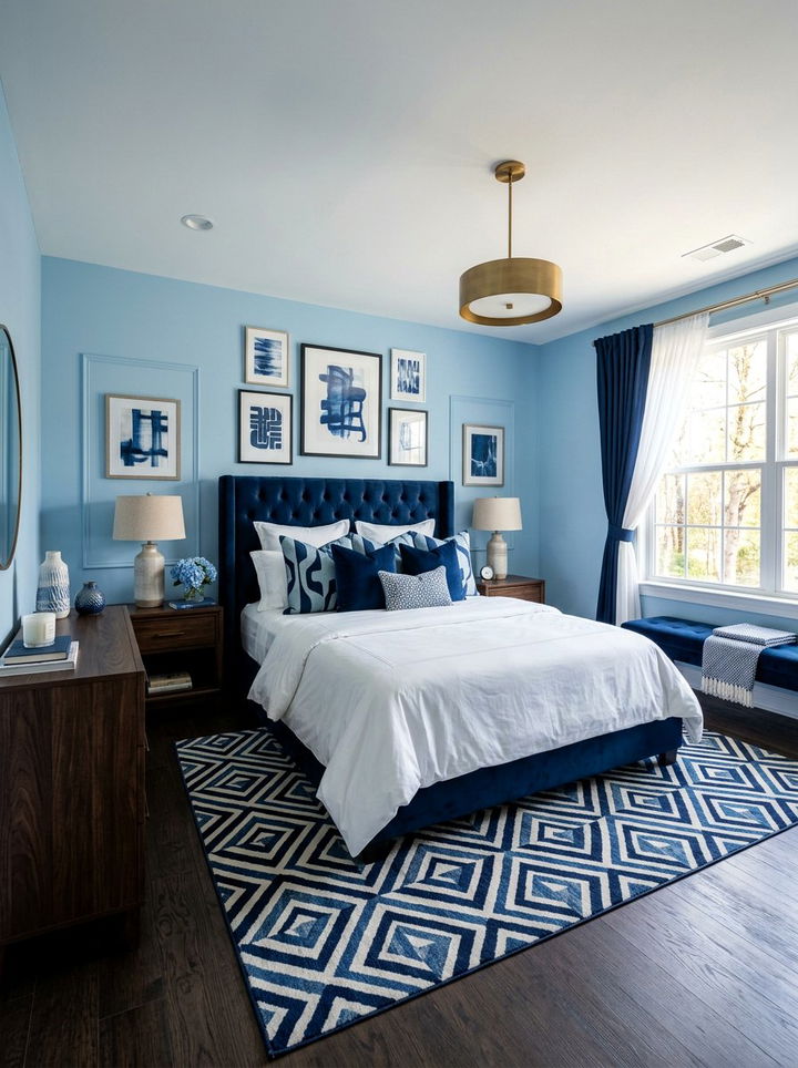 Navy And Sky Blue Bedroom - 30 sky blue bedroom ideas