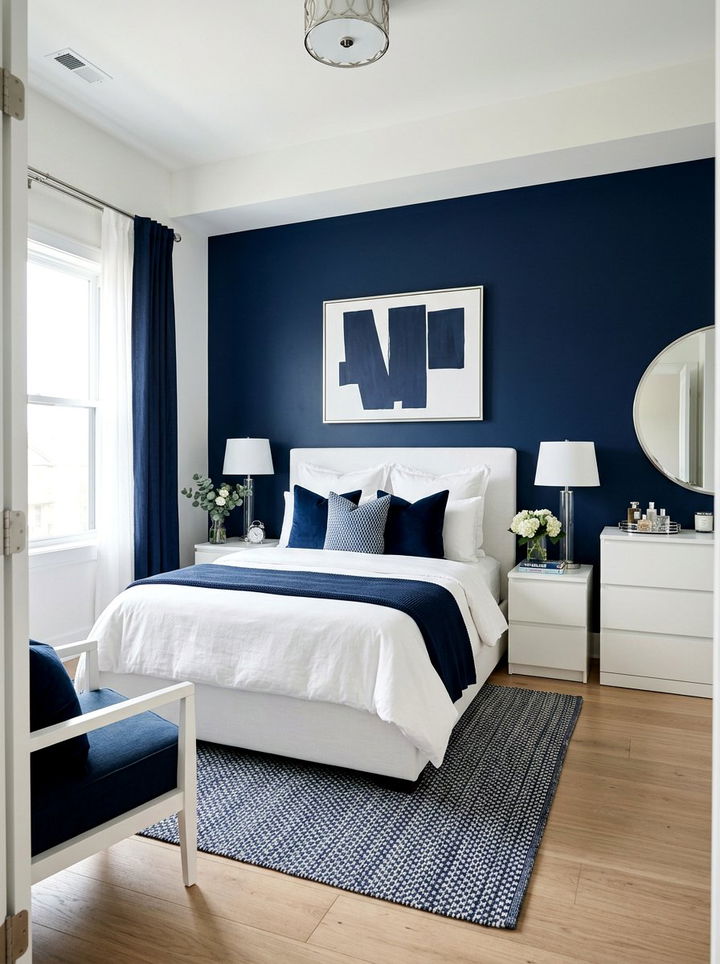 Navy And White Bedroom - 30 navy blue bedroom ideas