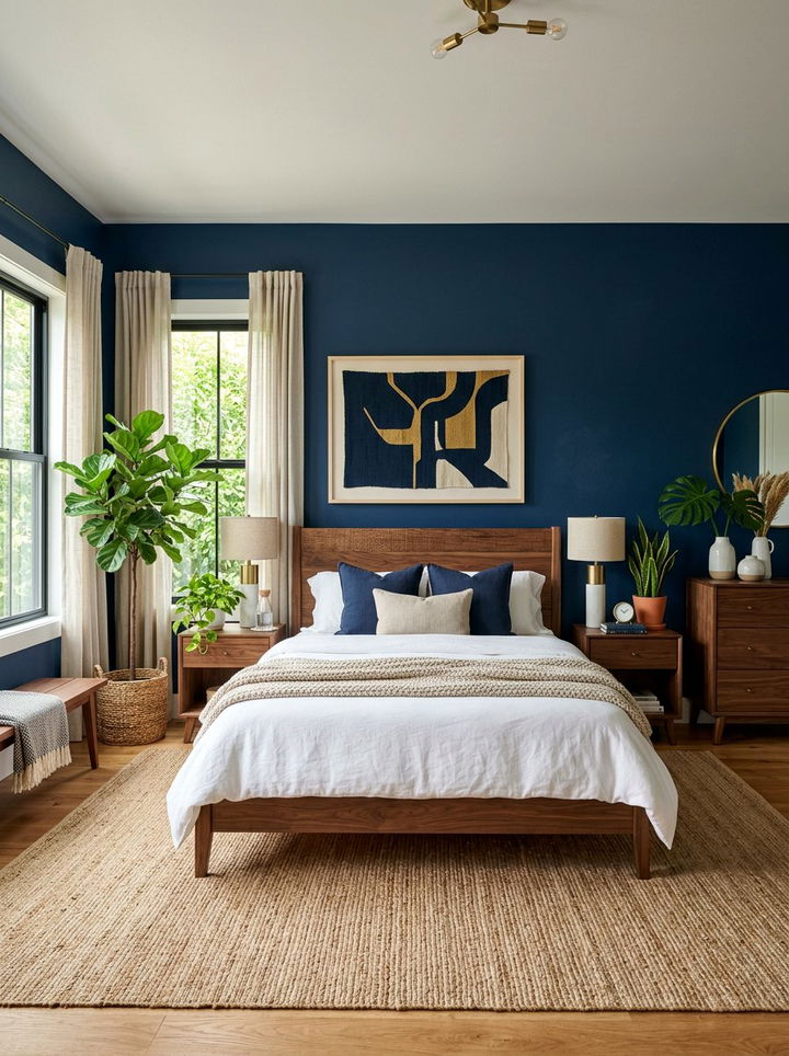 Navy And Wood Bedroom - 30 contemporary navy bedroom ideas