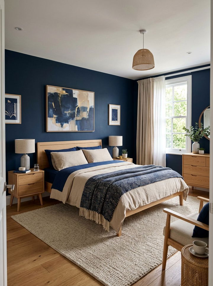 Navy Blue And Beige Bedroom - 30 navy blue bedroom ideas