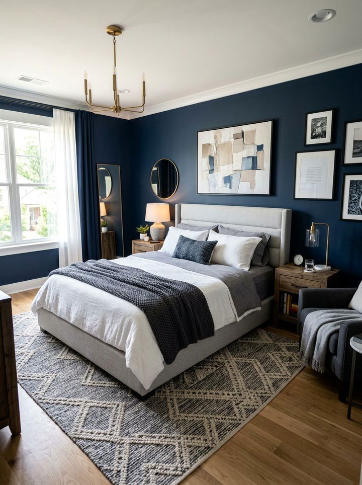 Navy Blue And Gray Bedroom - 30 modern navy bedroom ideas