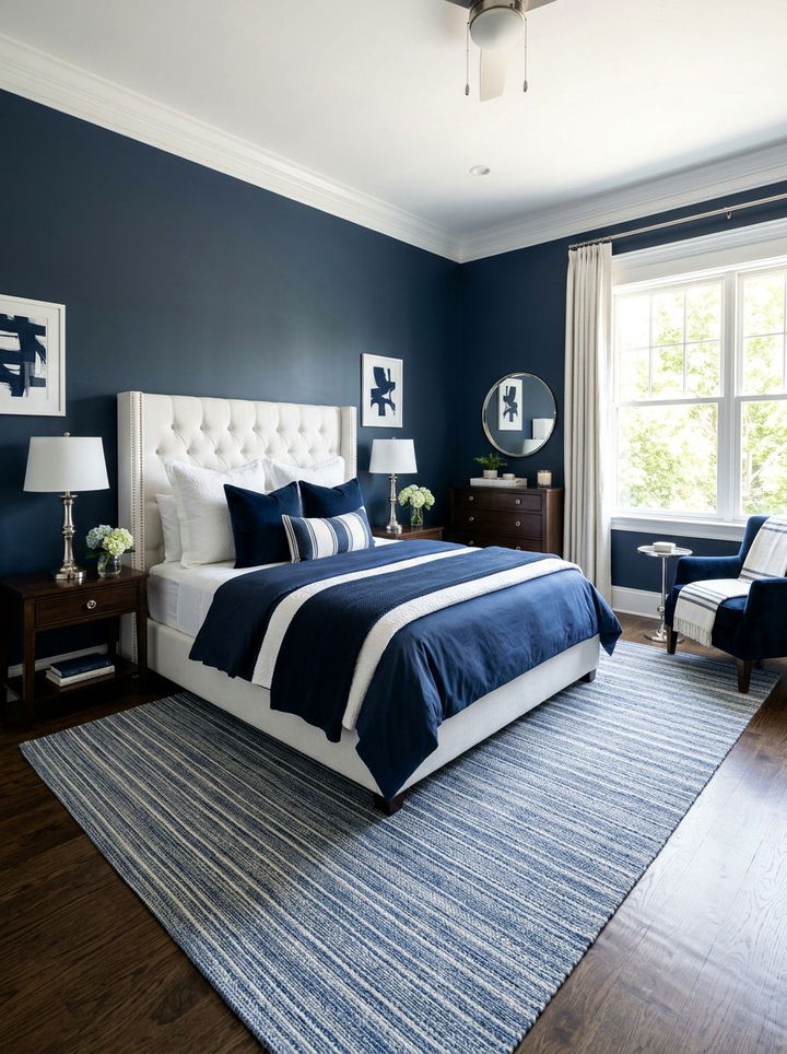 Navy Blue Bedroom - 30 energizing bedroom color ideas