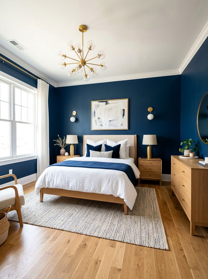 Navy Blue Bedroom - 30 bedroom inspiration ideas