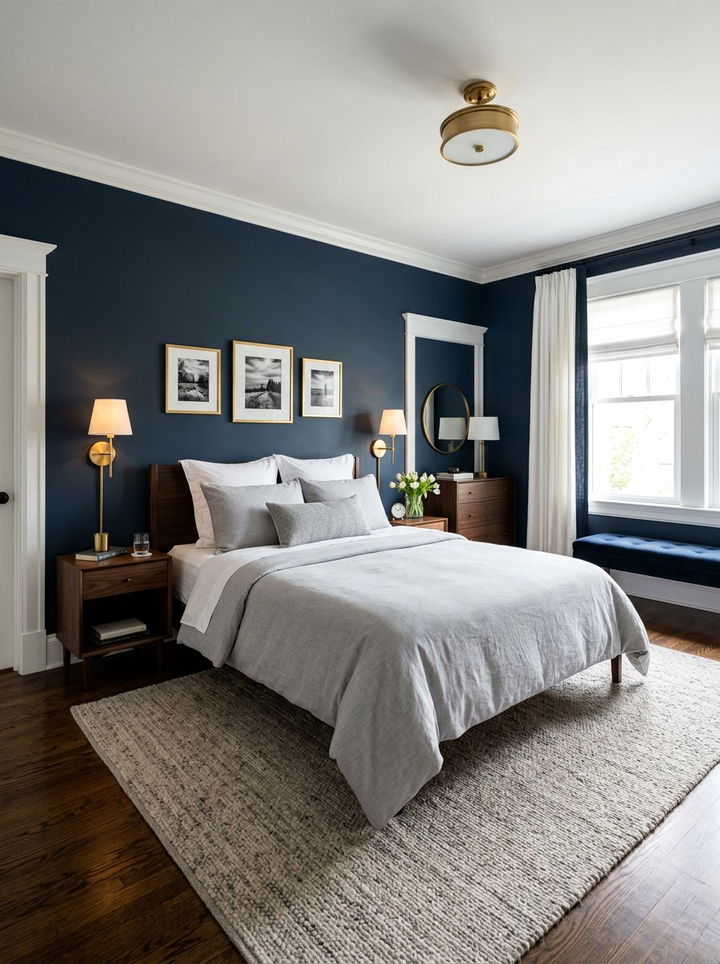 Navy Blue Bedroom - 30 relaxing bedroom color ideas