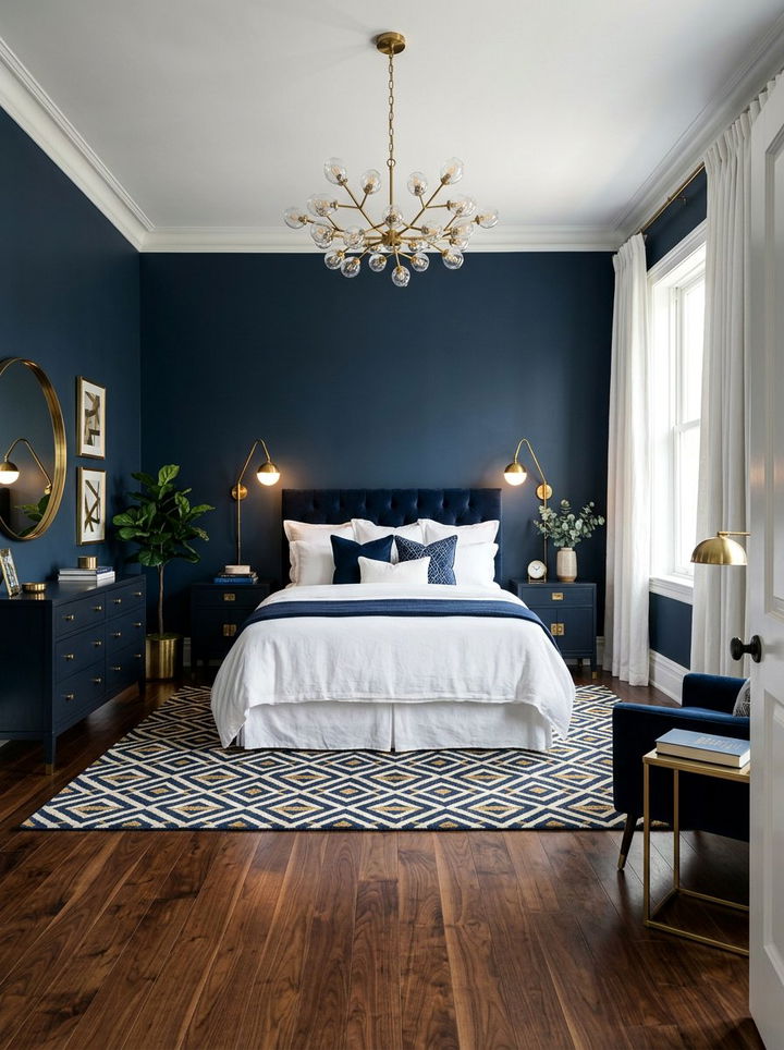 Navy Blue Bedroom - 30 serene bedroom color ideas