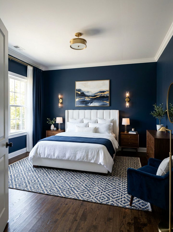 Navy Blue Bedroom - 30 bold color bedroom ideas