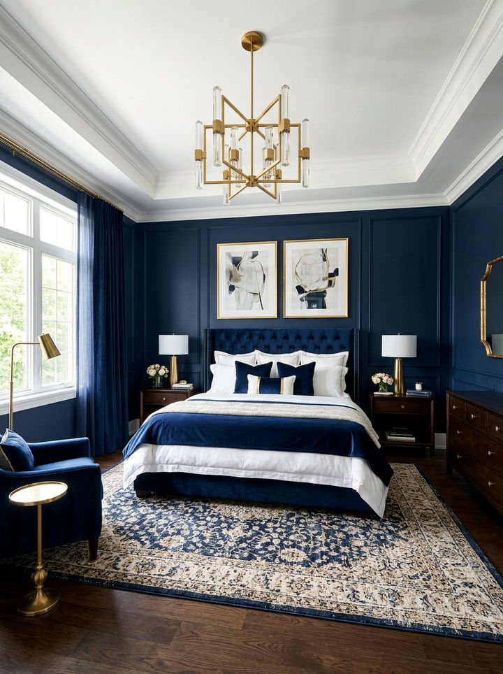Navy Blue Bedroom - 30 cool toned bedroom ideas