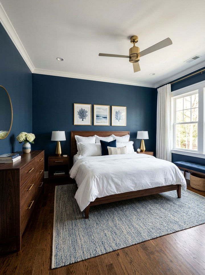 Navy Blue Bedroom - 30 cozy bedroom color ideas