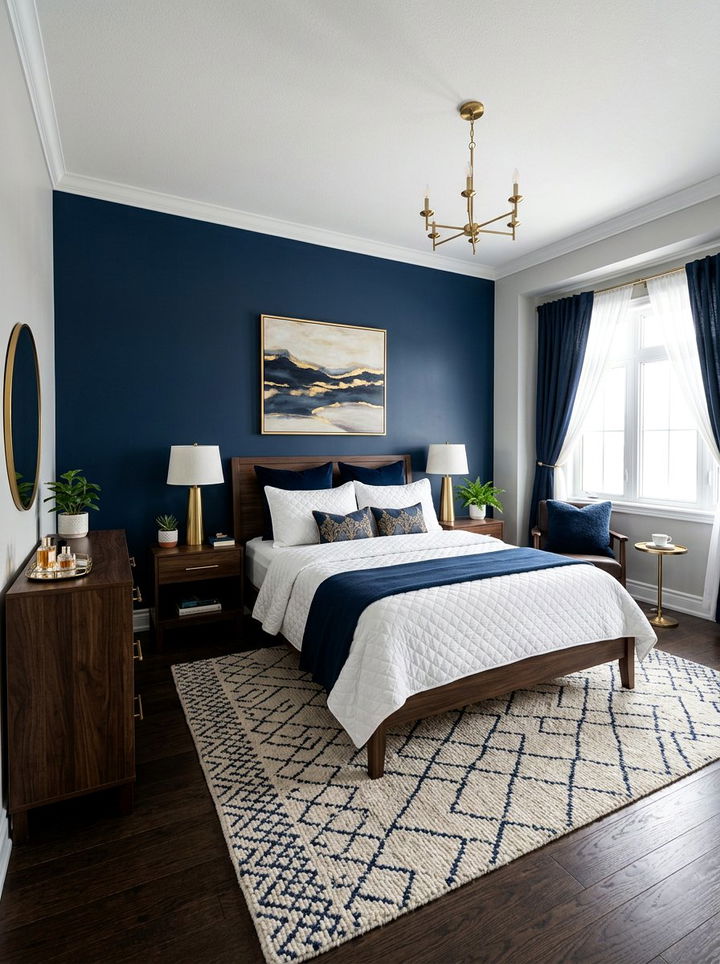 Navy Blue Bedroom - 30 bedroom accent color ideas