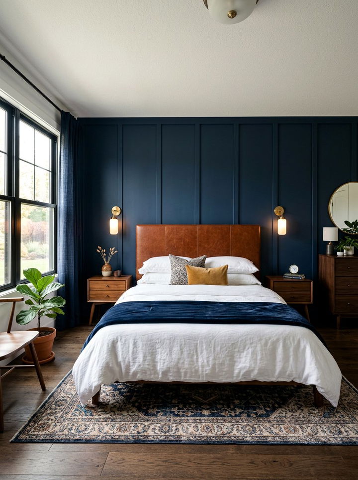 Navy Blue Board And Batten - 30 bedroom board and batten ideas