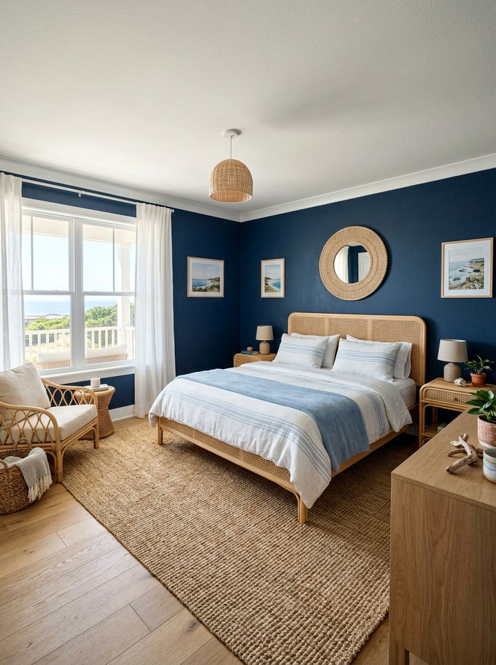 Navy Blue Coastal Bedroom - 30 modern navy bedroom ideas