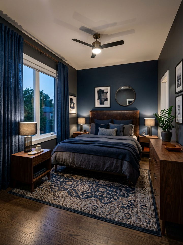 Navy Blue Drapes - 30 bedroom drapes