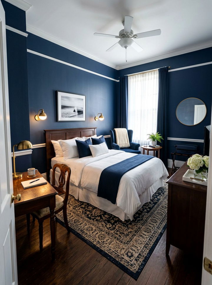Navy Blue Guest Bedroom - 30 modern navy bedroom ideas