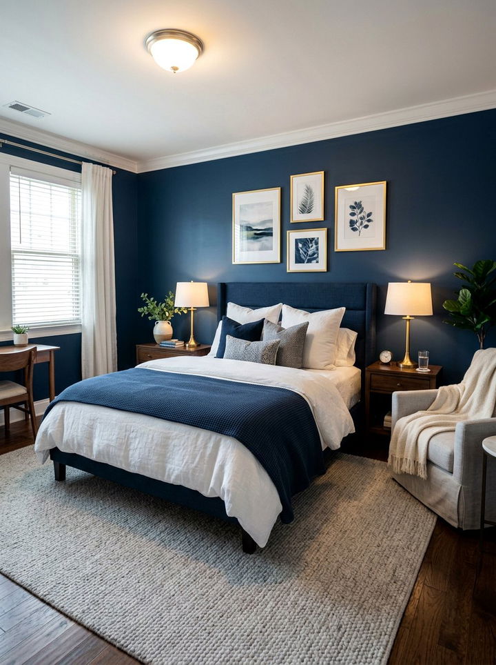 Navy Blue Guest Bedroom - 30 bedroom navy walls