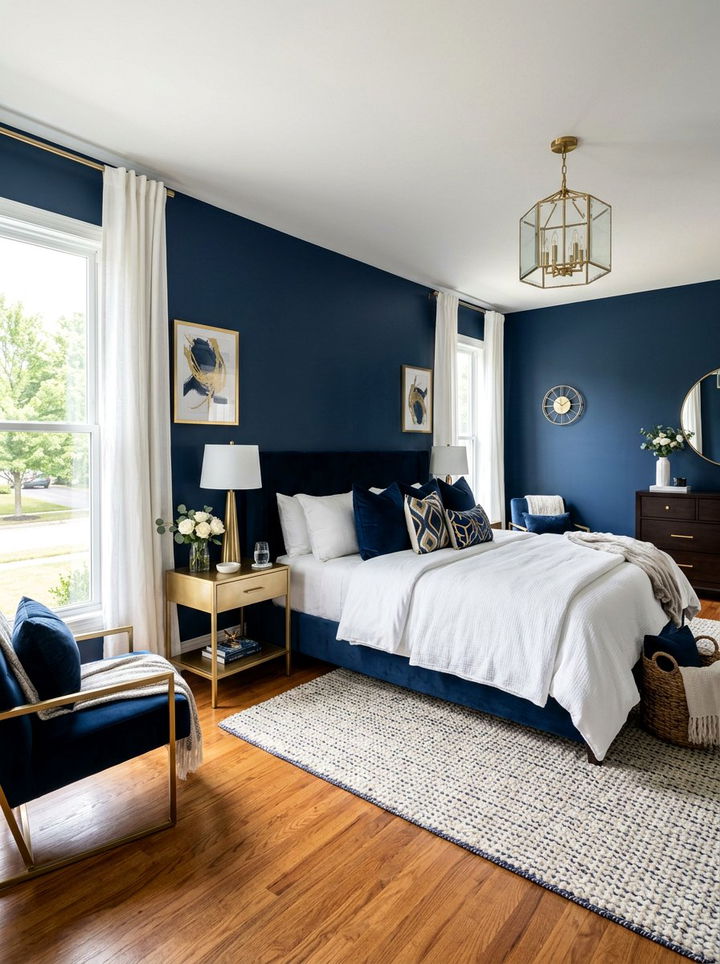 Navy Blue Master Bedroom - 30 cool blue bedroom ideas