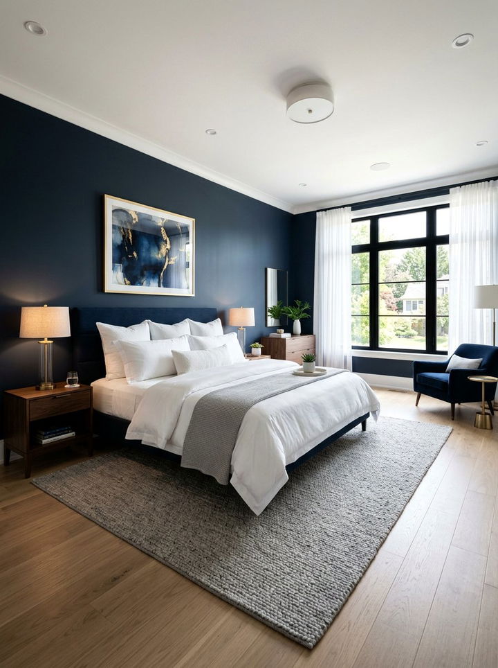 Navy Blue Master Bedroom - 30 modern blue bedroom ideas