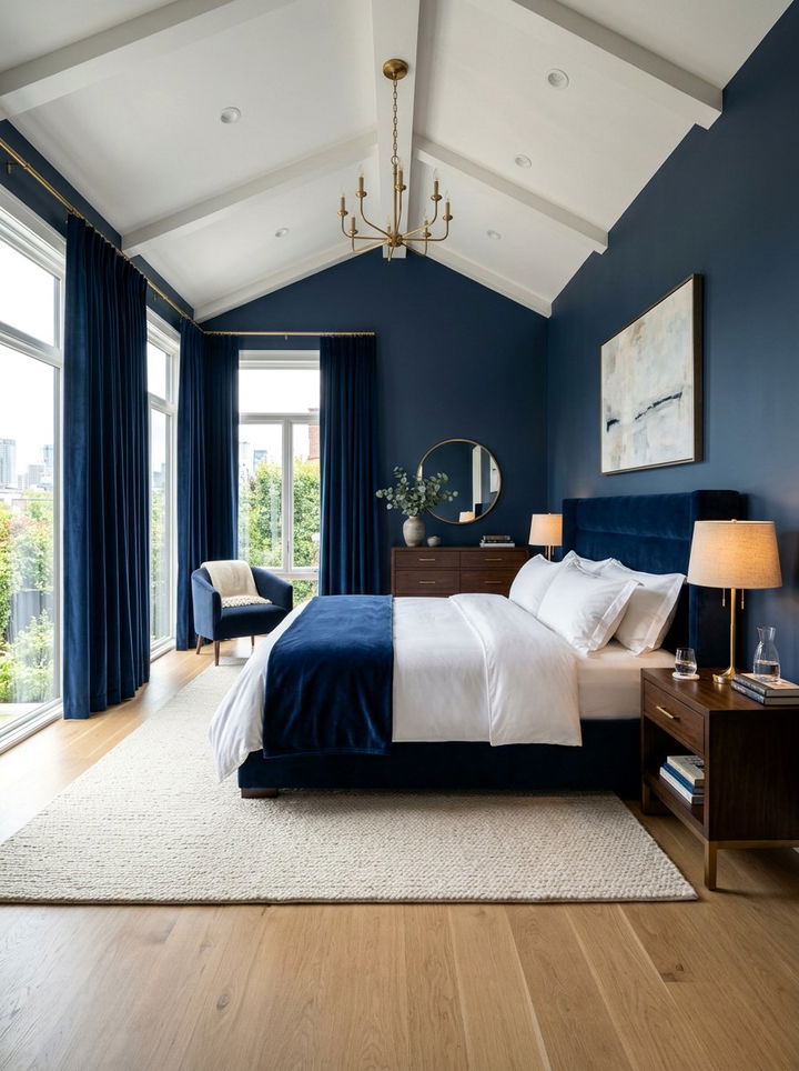 Navy Blue Master Bedroom - 30 rich color bedroom ideas